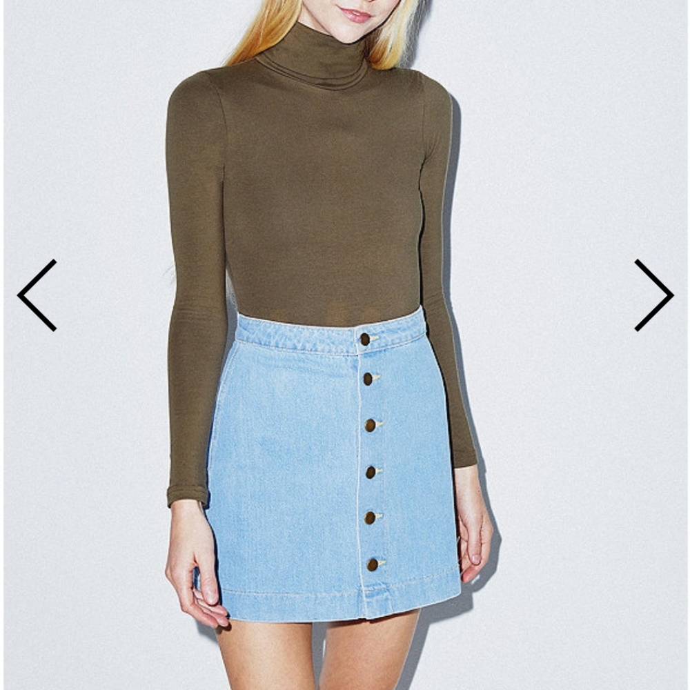 American Apparel Denim A-Line Mini Skirt - Picture 3 of 3